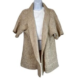 Vintage Outback Red‎ Cable Knit Shawl Collar Open Cardigan Sz L Preppy Versatile